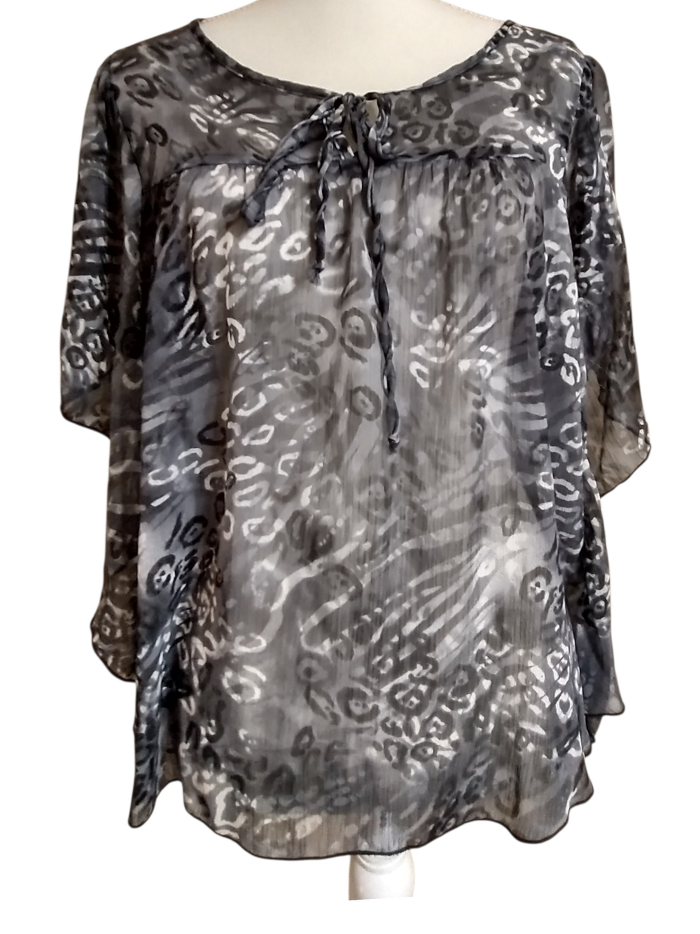 Sheer Animal Print Blouse